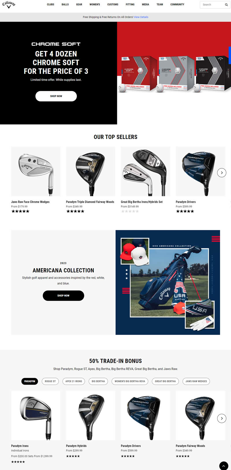 Callaway Golf高尔夫装备美国官网首页