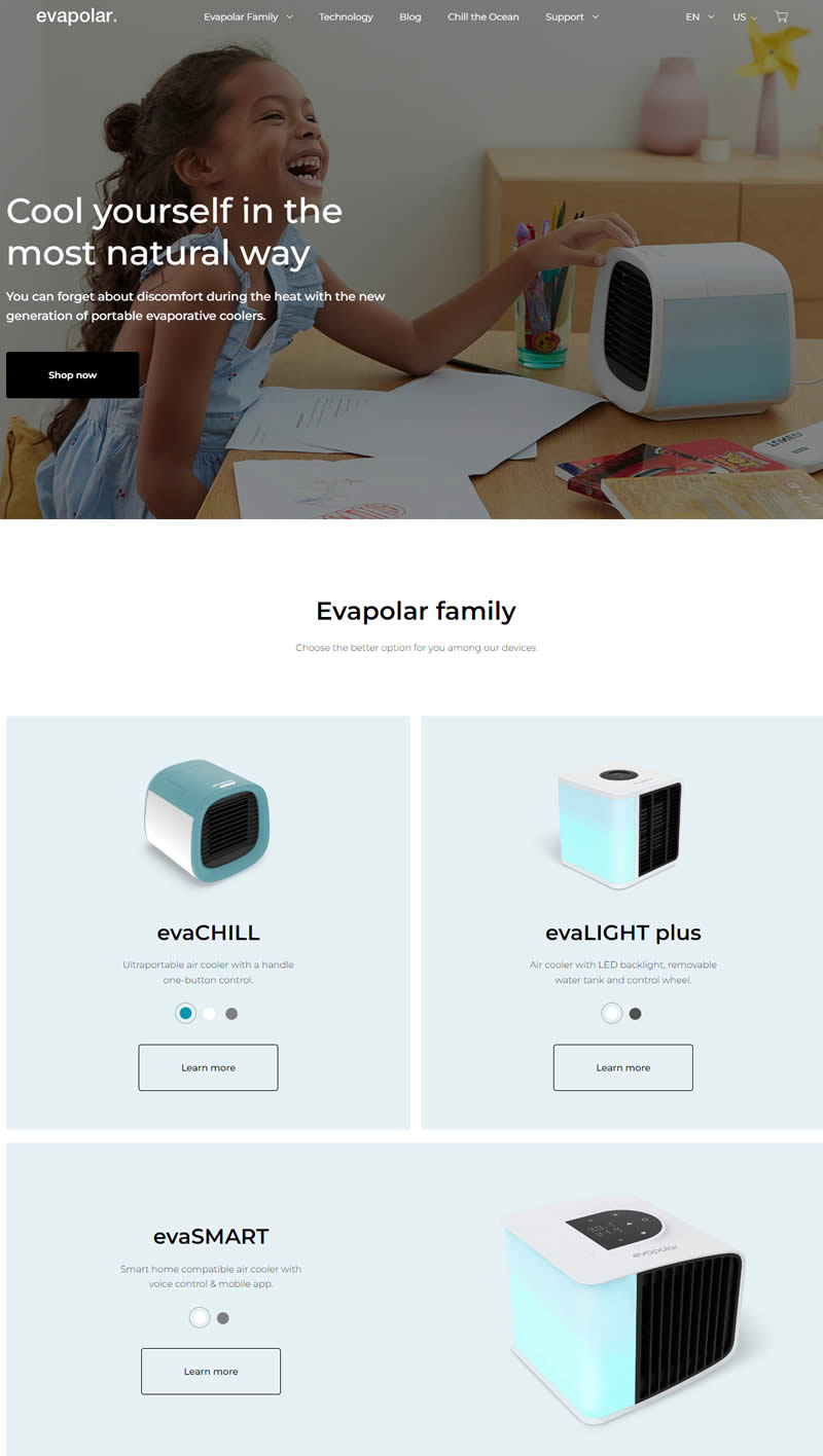 Evapolar便携式个人空调美国官网首页