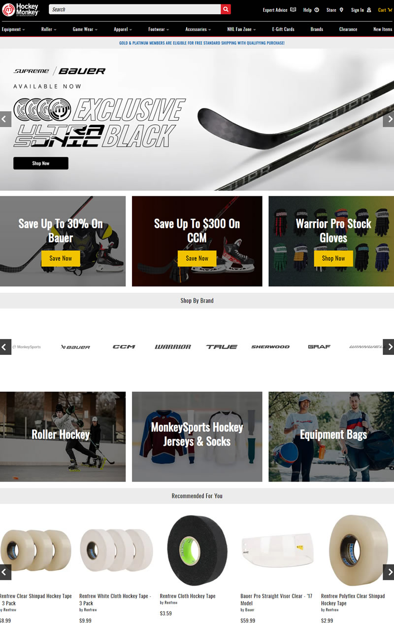 Hockey Monkey曲棍球设备美国官网首页